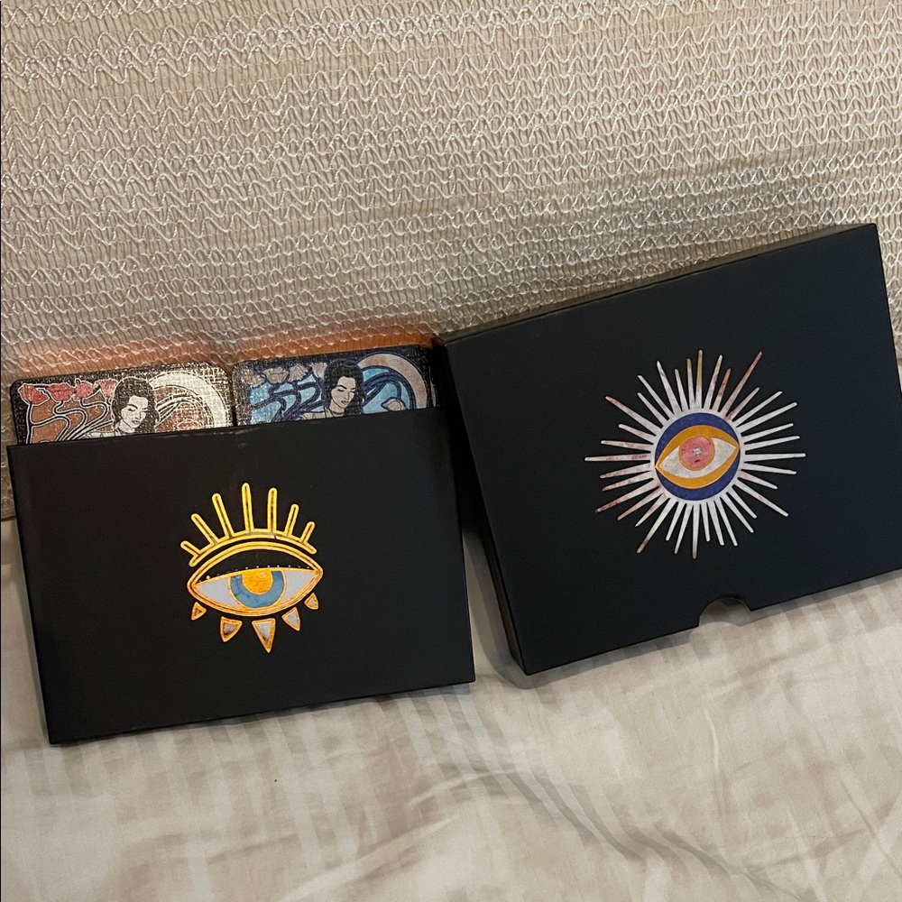Jacquie Aiche Black and Gold Card Holder with Eye Design